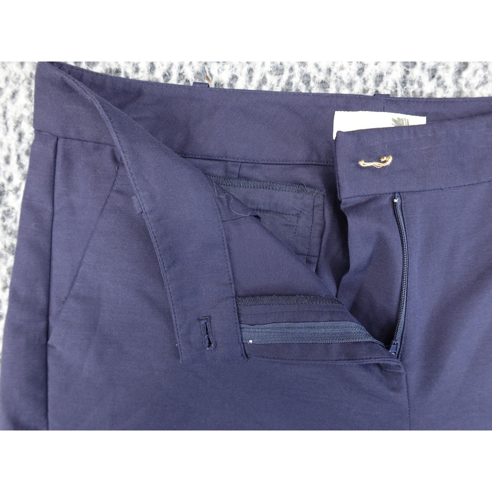 Michael Kors Shorts Womens 12 Navy Blue Tailored Chino Mid Rise SM11 - Picture 2 of 13